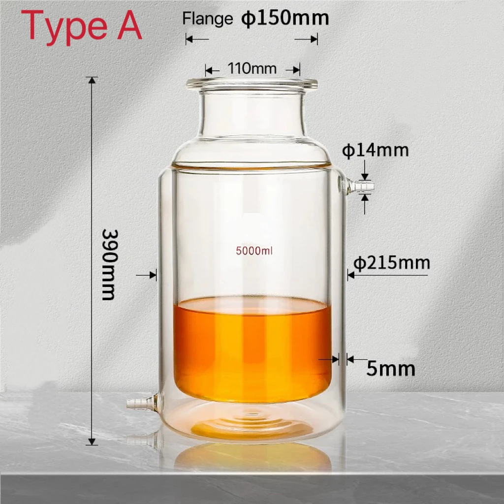 Capacity 5000mL,150mm Flange,Double-layer Cylindrical Flat Bottom Open Reactor Bottle, Reaction Flask
Capacity 5000mL,150mm Flange,Double-layer Cylindrical Flat Bottom Open Reactor Bottle, Reaction Flask