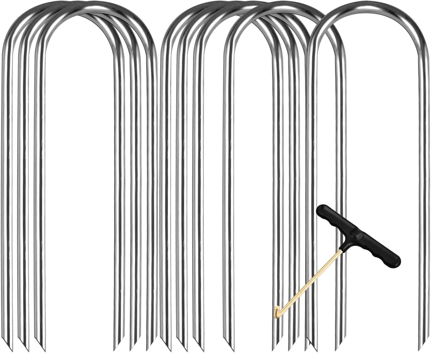 Heavy Duty Trampoline Stakes, Galvanized Steel Wind Anchors, 8-Pack, 10-inch, U-Shaped Ground Stakes
Heavy Duty Trampoline Stakes, Galvanized Steel Wind Anchors, 8-Pack, 10-inch, U-Shaped Ground Stakes