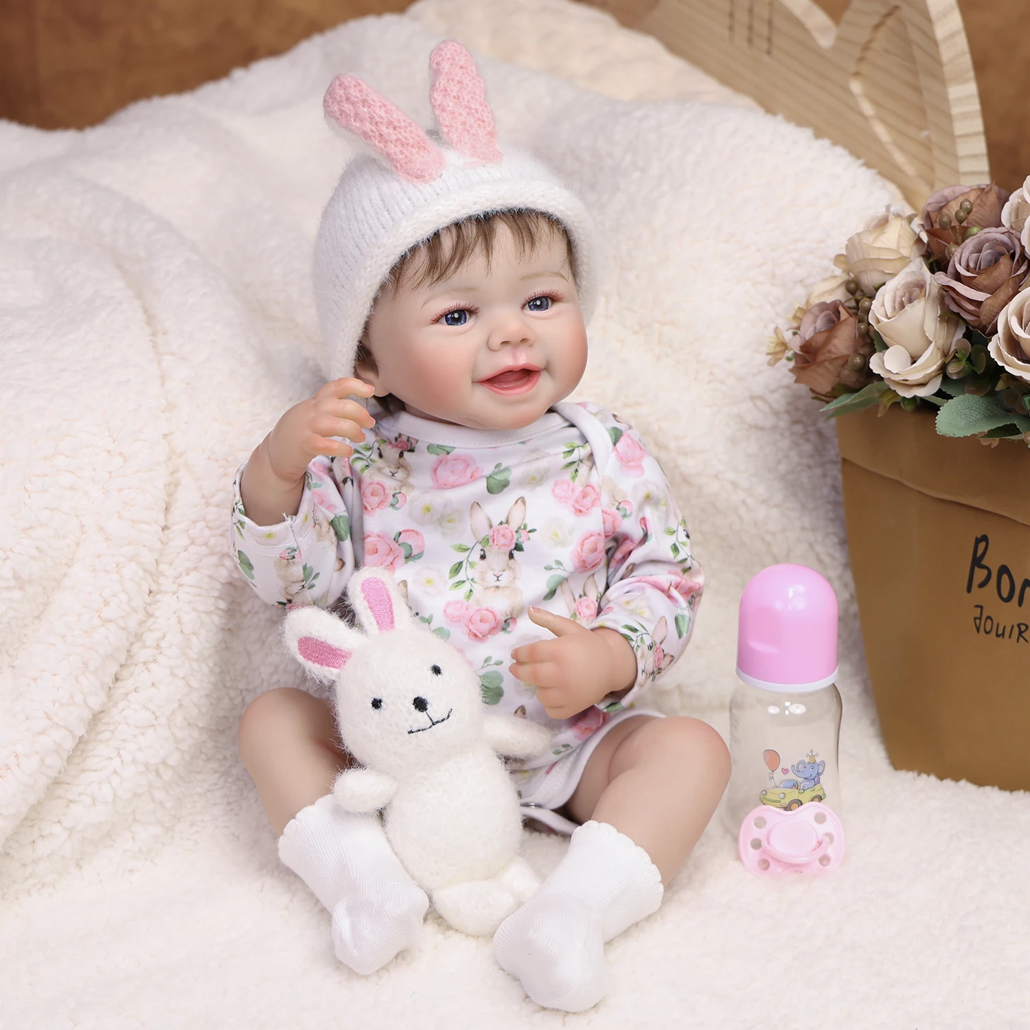 KEIUMI 18 Inch Smile Reborn Baby Doll Soft Silicone Vinyl Washable Skin Playmates DIY Toy Collectible Toys
KEIUMI 18 Inch Smile Reborn Baby Doll Soft Silicone Vinyl Washable Skin Playmates DIY Toy Collectible Toys
