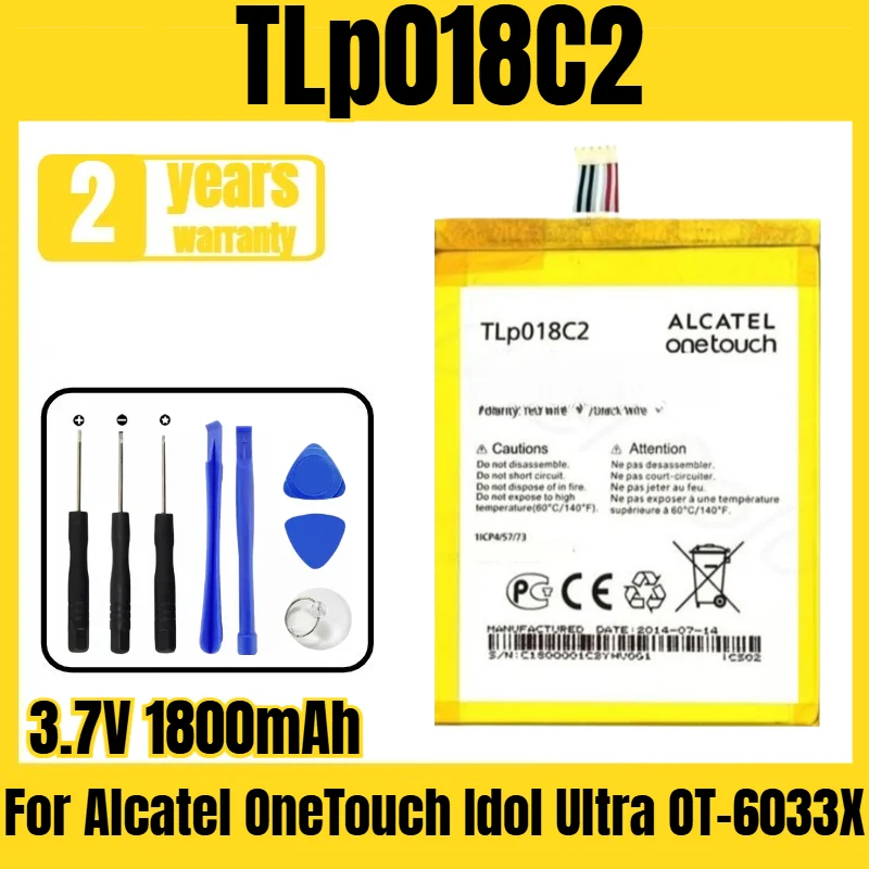TLp018C2 mobile phone battery, suitable for Alcatel OneTouch Idol Ultra OT-6033X battery,large capacity,free tool 3.7V 1800mAh
TLp018C2 mobile phone battery, suitable for Alcatel OneTouch Idol Ultra OT-6033X battery,large capacity,free tool 3.7V 1800mAh