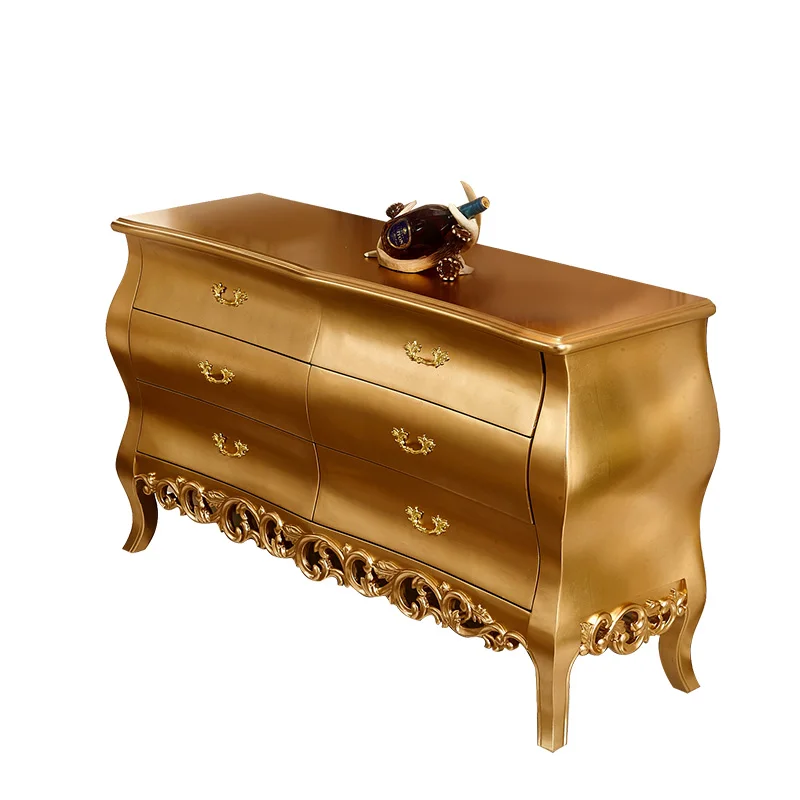 European neoclassical entrance entrance cabinet All hand-foil champagne gold villa high-end decorative side cabinet
European neoclassical entrance entrance cabinet All hand-foil champagne gold villa high-end decorative side cabinet