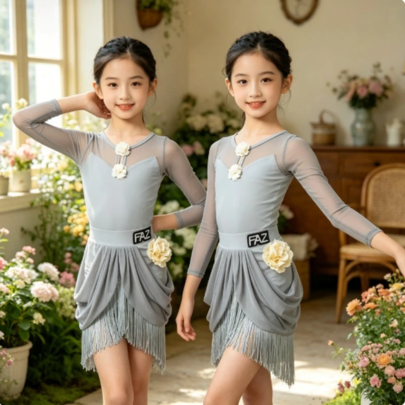 Girls Latin Dance Training Clothing High End Tassel Dancewear Children Professional Practice Competition Costume Dancewear Zym
Girls Latin Dance Training Clothing High End Tassel Dancewear Children Professional Practice Competition Costume Dancewear Zym