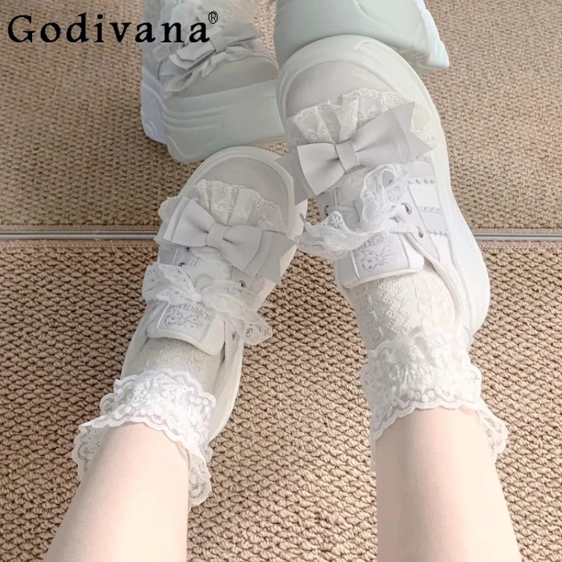 Original Spring and Autumn New Women's Platform Shoes Mine Y2k Lace Lace-up Bow Sweet Casual Shoes Student Girls Lolita Pumps
Original Spring and Autumn New Women's Platform Shoes Mine Y2k Lace Lace-up Bow Sweet Casual Shoes Student Girls Lolita Pumps