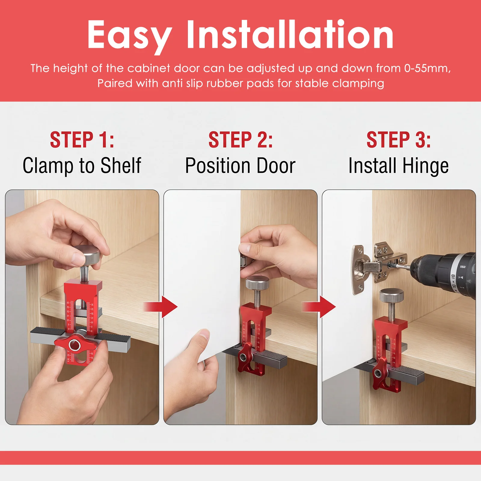 Woodworking Cabinet Door Installation Tool W/ Adjustable Positioner Cabinet Door Positioning Tool Quick Installing Cabinet Doors
Woodworking Cabinet Door Installation Tool W/ Adjustable Positioner Cabinet Door Positioning Tool Quick Installing Cabinet Doors