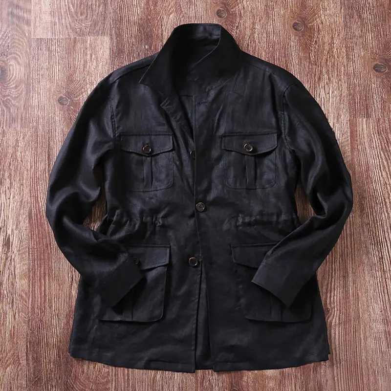 American Retro Linen Hunting Jaet Lightweight Breathable Outdoor Casual Loose Gentleman Multi-ket Dstring Coat
American Retro Linen Hunting Jaet Lightweight Breathable Outdoor Casual Loose Gentleman Multi-ket Dstring Coat