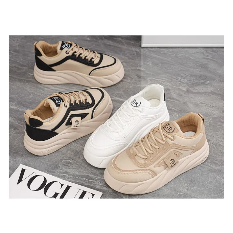 Spring Women White Platform Sneakers Korean Style Casual Board Shoes Breathable Lace-Up Versatile Trendy Streetwear Footwear
Spring Women White Platform Sneakers Korean Style Casual Board Shoes Breathable Lace-Up Versatile Trendy Streetwear Footwear