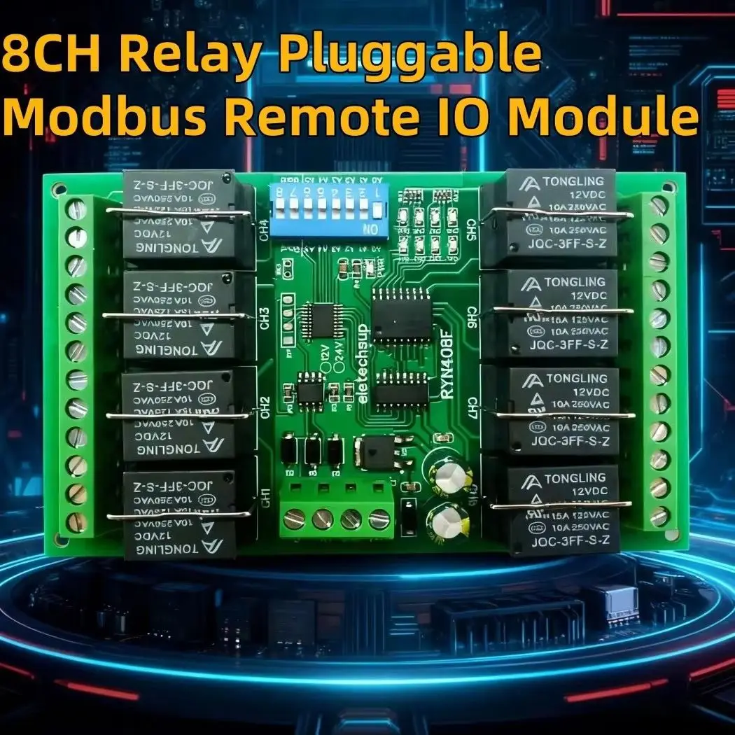 Easy To Use Multi-function Switch Board 4-8CH Relay Pluggable Modbus Remote IO Module Baud Rate Slave ID Dip Switch Selection
Easy To Use Multi-function Switch Board 4-8CH Relay Pluggable Modbus Remote IO Module Baud Rate Slave ID Dip Switch Selection