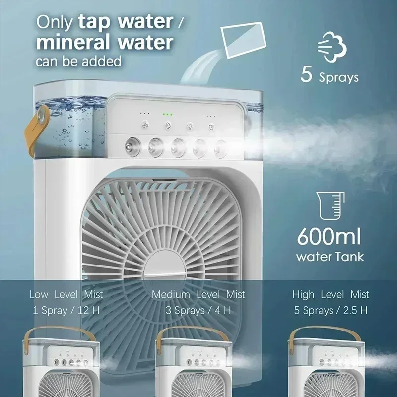 Portable Fan Air Conditioners USB Electric Fan LED Night Light Water Mist Fun 3 In 1 Air Cooler Humidifie For
Portable Fan Air Conditioners USB Electric Fan LED Night Light Water Mist Fun 3 In 1 Air Cooler Humidifie For