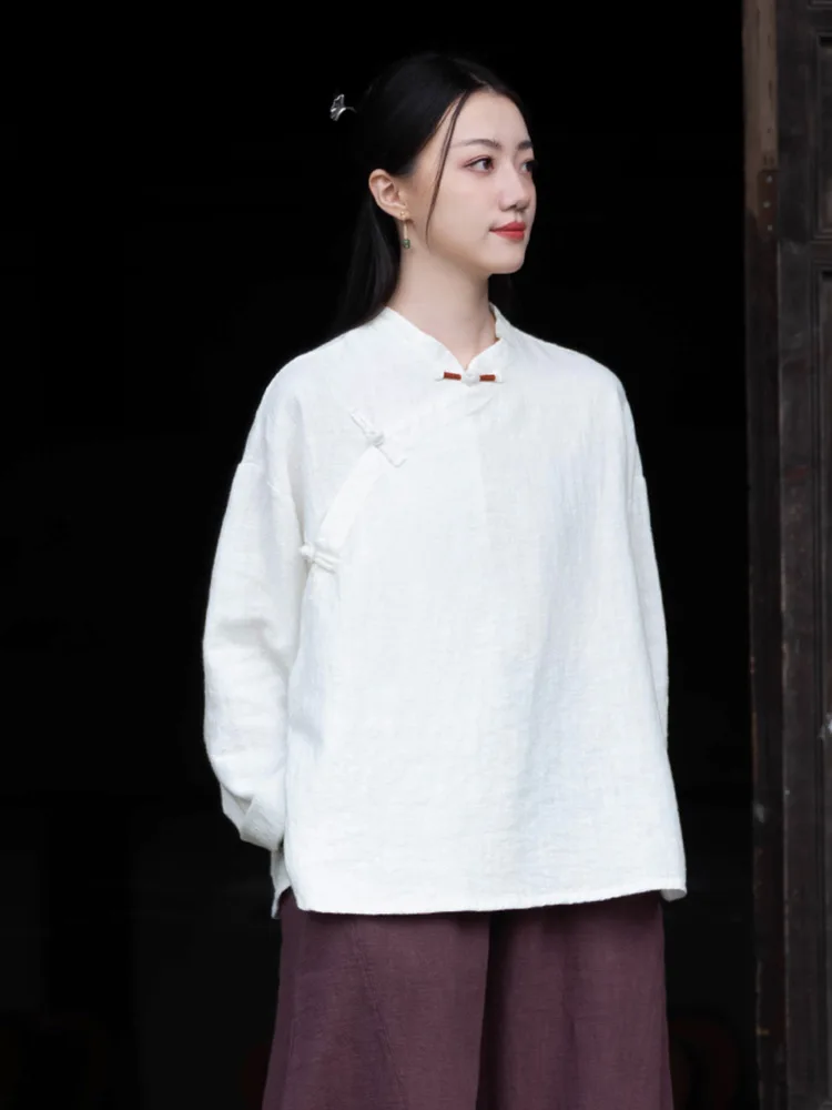 25Spring Cotton and Linen Women's New Chinese Retro Handmade Wrapping Chinese Knot Button Top Women's Cotton and Linen Zen Tea G
25Spring Cotton and Linen Women's New Chinese Retro Handmade Wrapping Chinese Knot Button Top Women's Cotton and Linen Zen Tea G