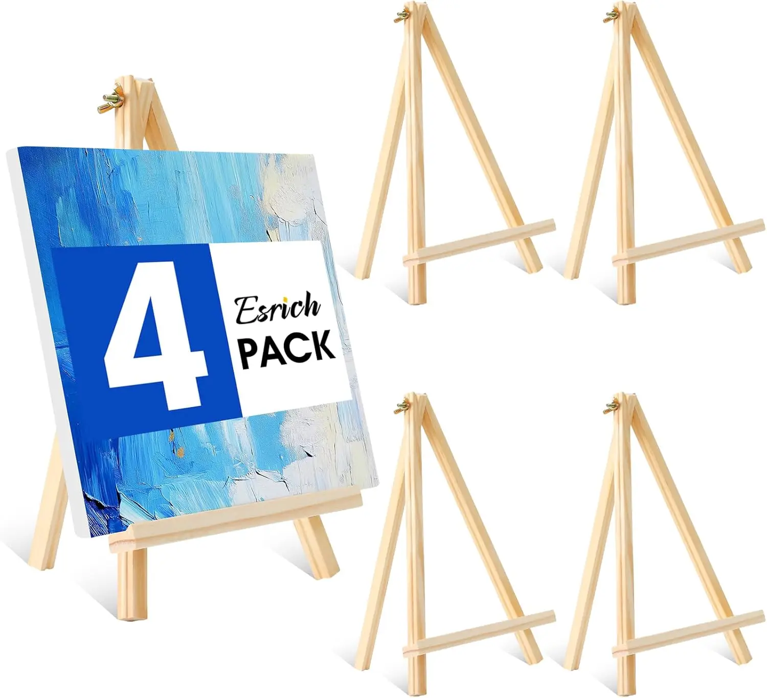 11.8" Wood Tabletop Easels for Painting, 4 Pack - Portable Canvas Display Stand for Kids & Artists
11.8" Wood Tabletop Easels for Painting, 4 Pack - Portable Canvas Display Stand for Kids & Artists