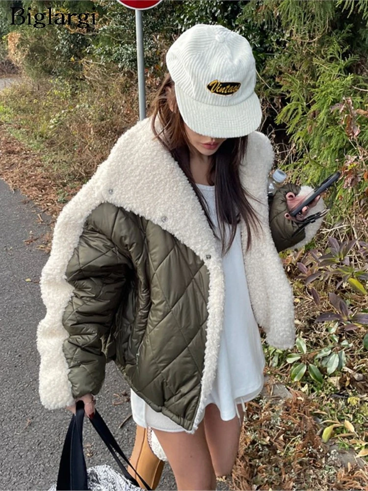 Осень-зима, лоскутное стеганое хлопковое пальто из овечьей шерсти, женские модные куртки в корейском стиле, повседневные свободные женские пальто
Осень-зима, лоскутное стеганое хлопковое пальто из овечьей шерсти, женские модные куртки в корейском стиле, повседневные свободные женские пальто