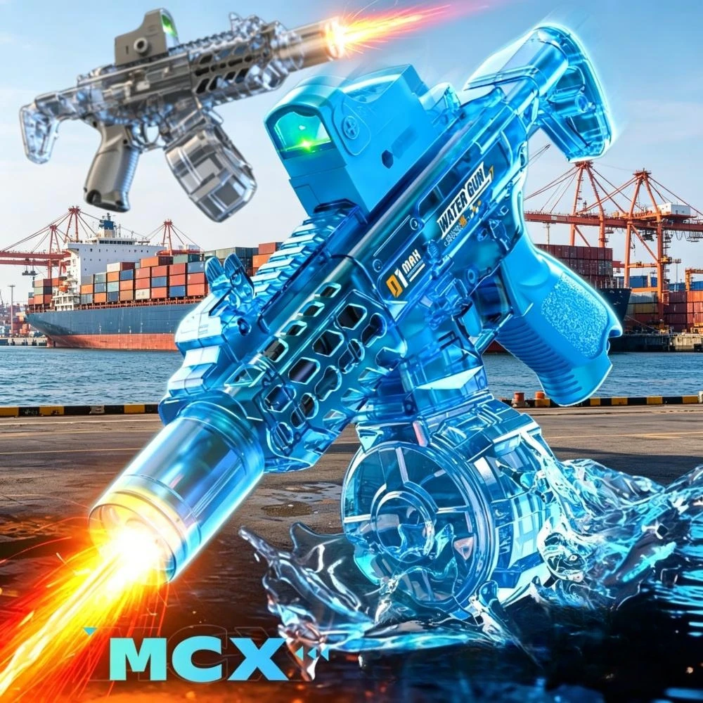 New Model Strobe Firelight MCX Electric Multi Shot Water Gun Automatic Reloading and Powerful Engine Children Water Spraying.
New Model Strobe Firelight MCX Electric Multi Shot Water Gun Automatic Reloading and Powerful Engine Children Water Spraying.