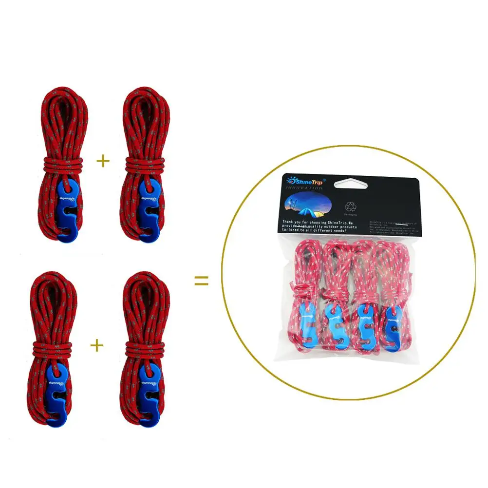 4 Pcs Tent Reflective Ropes 3m Nylon Camping Accessories Strong Flexible Guy Line Rope Aluminum Hook Outdoor
4 Pcs Tent Reflective Ropes 3m Nylon Camping Accessories Strong Flexible Guy Line Rope Aluminum Hook Outdoor