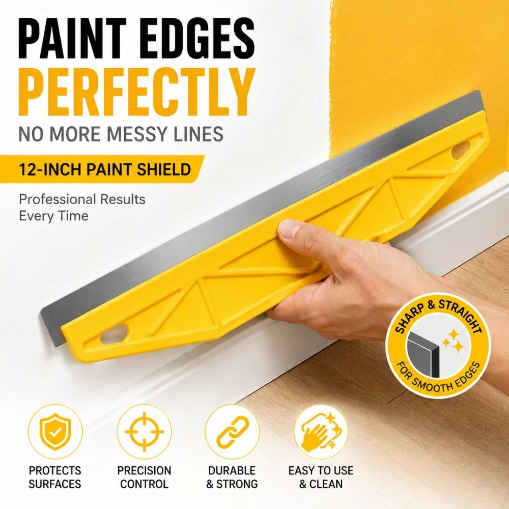 12-Inch Paint Edger with Metal Reinforced Edge and Ergonomic Handle for Wall Corners and Trim - Durable Painting Tool
12-Inch Paint Edger with Metal Reinforced Edge and Ergonomic Handle for Wall Corners and Trim - Durable Painting Tool