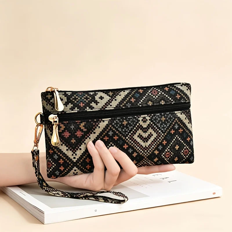 Ethnic Bohemian Chinese Style Womens Long Clutch Wallet Phone Pocket Portable Daily Travel Fashion Storage Hand Purse Accessory
Ethnic Bohemian Chinese Style Womens Long Clutch Wallet Phone Pocket Portable Daily Travel Fashion Storage Hand Purse Accessory