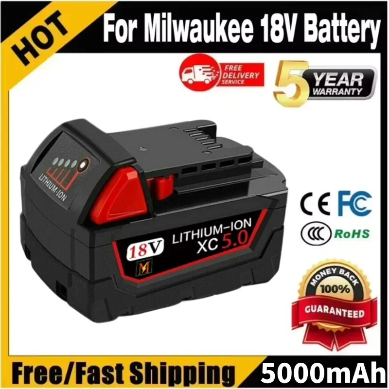 For Milwaukee18V 9Ah rechargeable lithium battery M18 XC48-11-1860 48-11-1850 48-11-1840 48-11-1820 rechargeable battery pack
For Milwaukee18V 9Ah rechargeable lithium battery M18 XC48-11-1860 48-11-1850 48-11-1840 48-11-1820 rechargeable battery pack