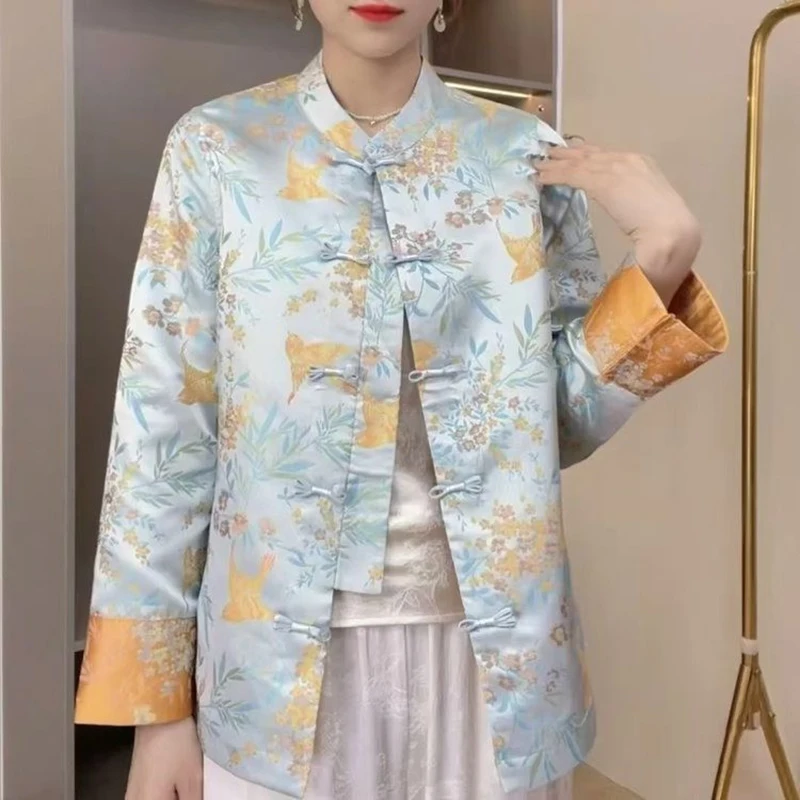 New Chinese Style Spring Jacket Stand Collar Jacquard Reversible Double-Sided Wear Luxury Outerwear Loose Vintage Floral Coat
New Chinese Style Spring Jacket Stand Collar Jacquard Reversible Double-Sided Wear Luxury Outerwear Loose Vintage Floral Coat