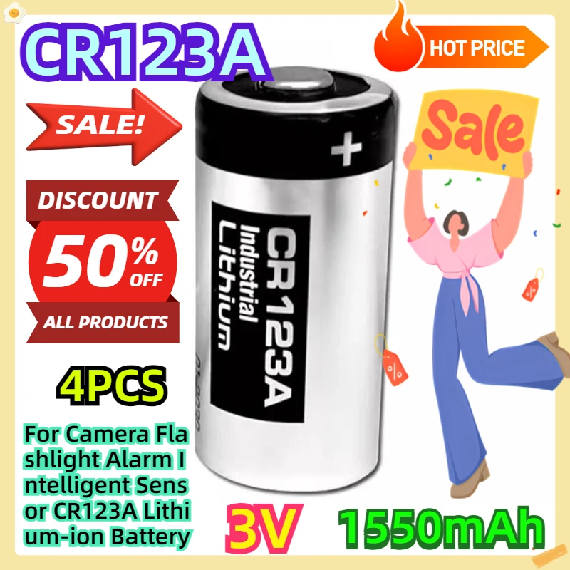 For Camera Flashlight Alarm Intelligent Sensor CR123A 3V Lithium-ion Battery 1550mAh 4pcs
For Camera Flashlight Alarm Intelligent Sensor CR123A 3V Lithium-ion Battery 1550mAh 4pcs
