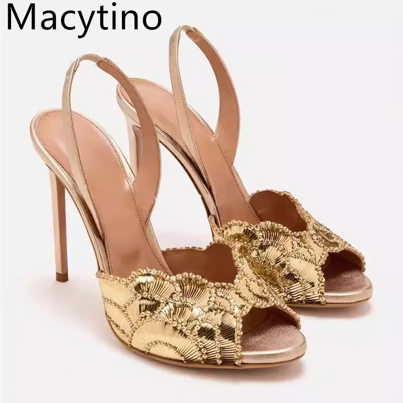Women's Rhinestone Glitter Sandalias with Back Strap Stiletto High Heels Summer Open Toe Party Banquet Genuine Leather Sandals
Women's Rhinestone Glitter Sandalias with Back Strap Stiletto High Heels Summer Open Toe Party Banquet Genuine Leather Sandals