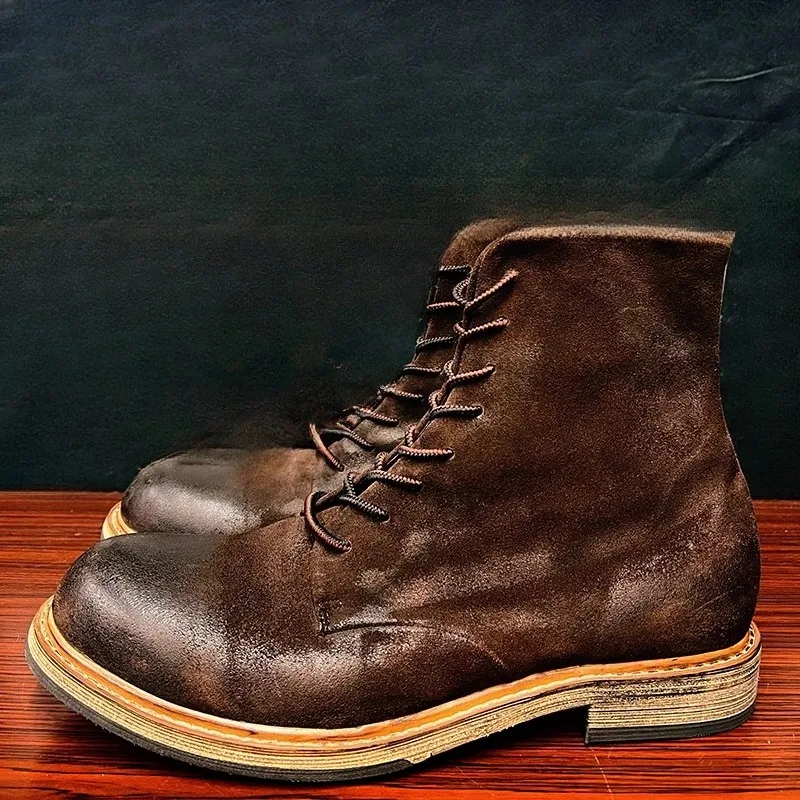 Handmade Genuine Leather Motorcycle Boots Men's Shoes High Top Outdoor Casual Work Desert Boots Male Motorcycle Western Boots
Handmade Genuine Leather Motorcycle Boots Men's Shoes High Top Outdoor Casual Work Desert Boots Male Motorcycle Western Boots