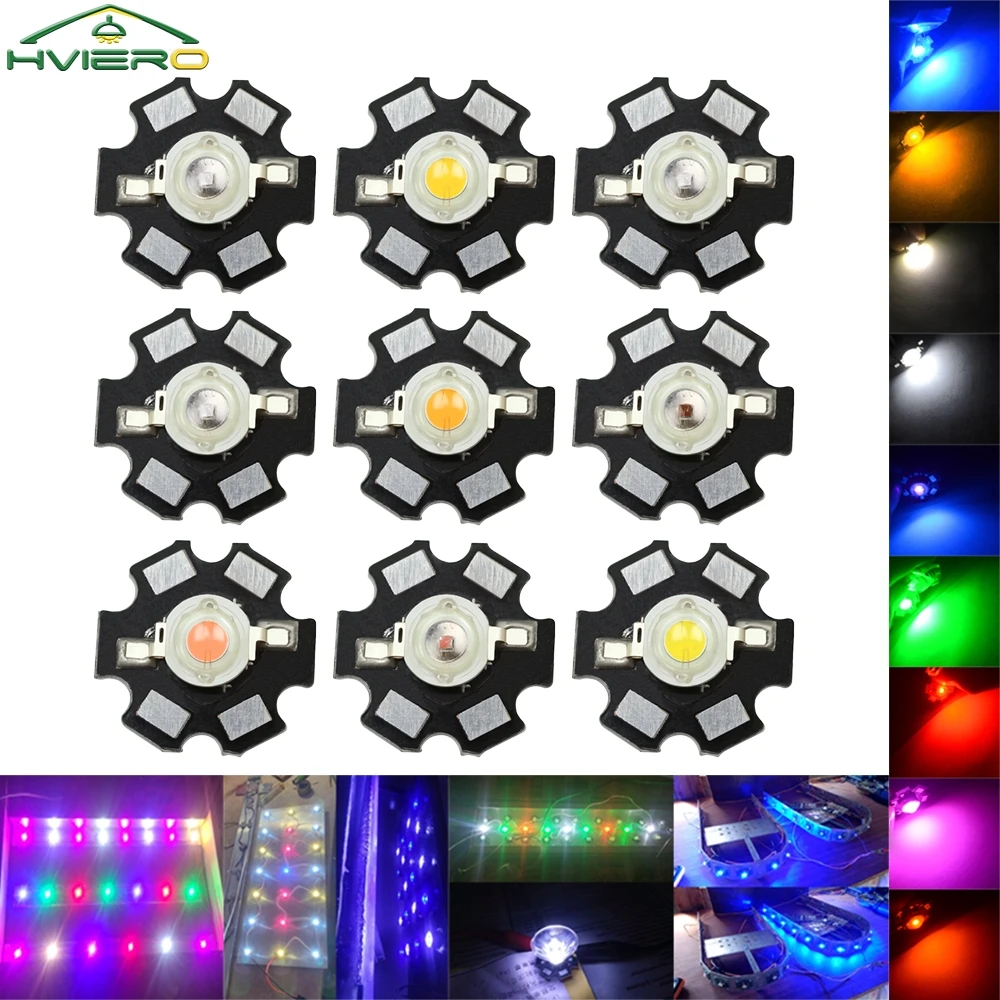 10PCS 1W High Power Chip White Red Blue Green Light Bead Emitter LED Bulb Diodes Lamp Beads With 20mm Star PCB Platine Heatsink
10PCS 1W High Power Chip White Red Blue Green Light Bead Emitter LED Bulb Diodes Lamp Beads With 20mm Star PCB Platine Heatsink