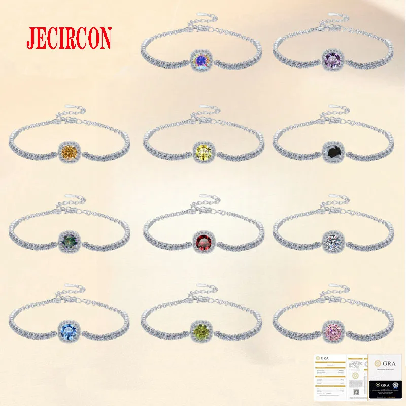 JECIRCON 1 Carat Moissanite S925 Sterling Silver Bracelet for Women Fashiona High-end Color Lobster Buckle Adjustment Hand Chain
JECIRCON 1 Carat Moissanite S925 Sterling Silver Bracelet for Women Fashiona High-end Color Lobster Buckle Adjustment Hand Chain