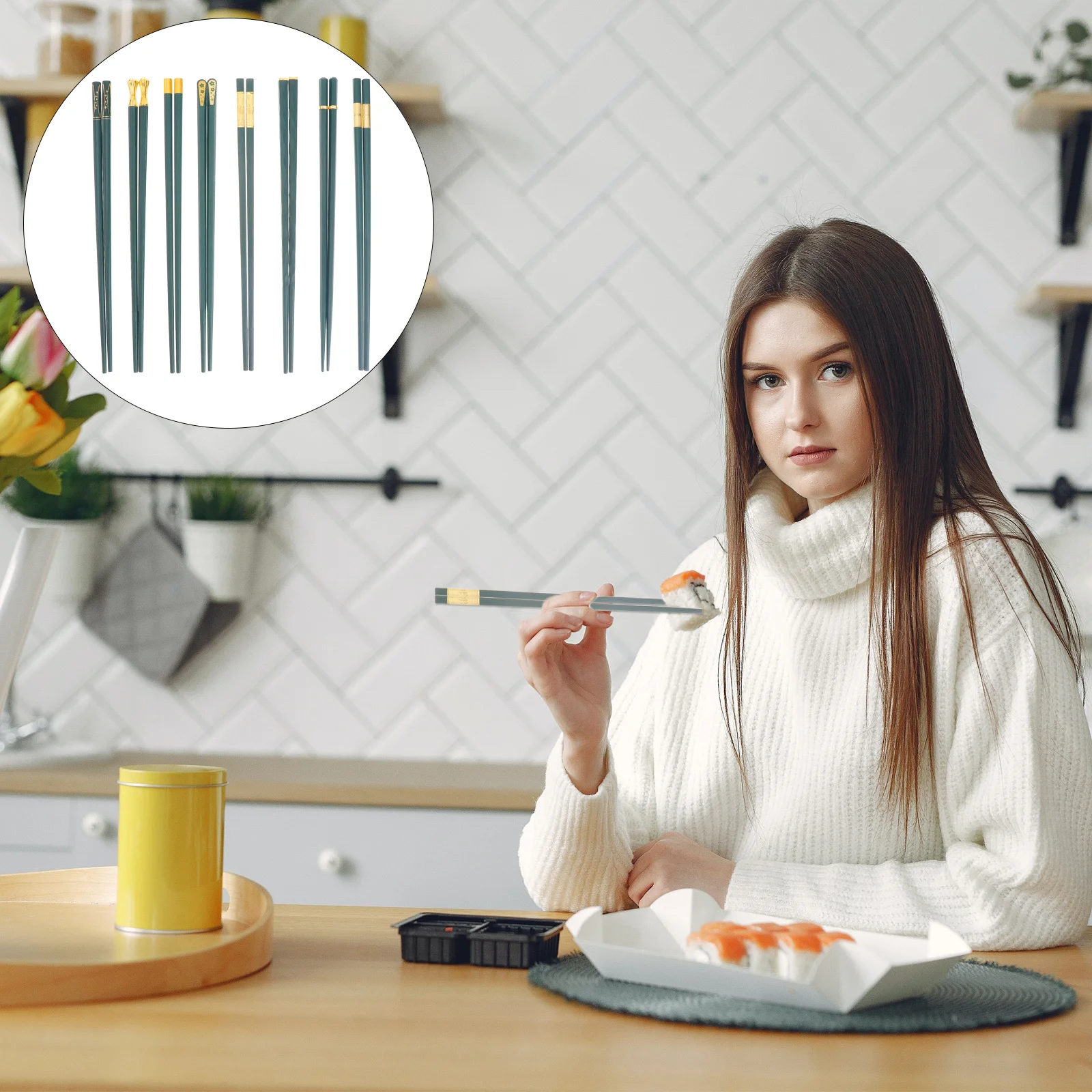 8pcs Non-Slip Fiberglass Chopsticks Japanese Chinese Style Reusable Sushi Sticks For Home Travel Camping Family Household
8pcs Non-Slip Fiberglass Chopsticks Japanese Chinese Style Reusable Sushi Sticks For Home Travel Camping Family Household