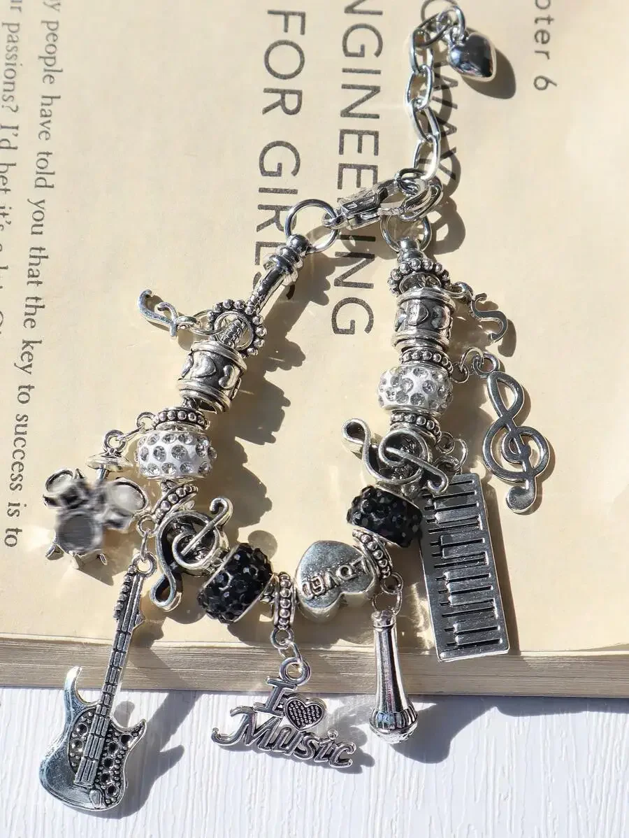 Music Festival Charm Bracelet With Guitar Drum Piano Microphone Treble Clef I Love Music
Music Festival Charm Bracelet With Guitar Drum Piano Microphone Treble Clef I Love Music