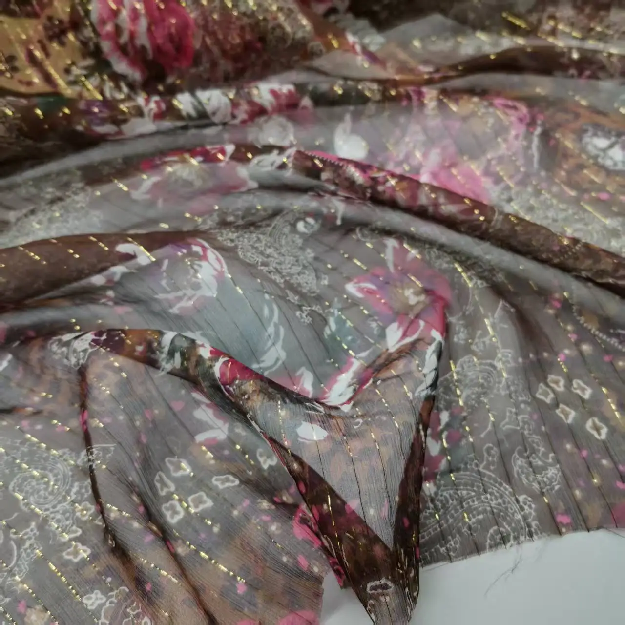 Silk Georgette Fabric Tissue Soft Metallic Jacquard Sewing Material
Silk Georgette Fabric Tissue Soft Metallic Jacquard Sewing Material