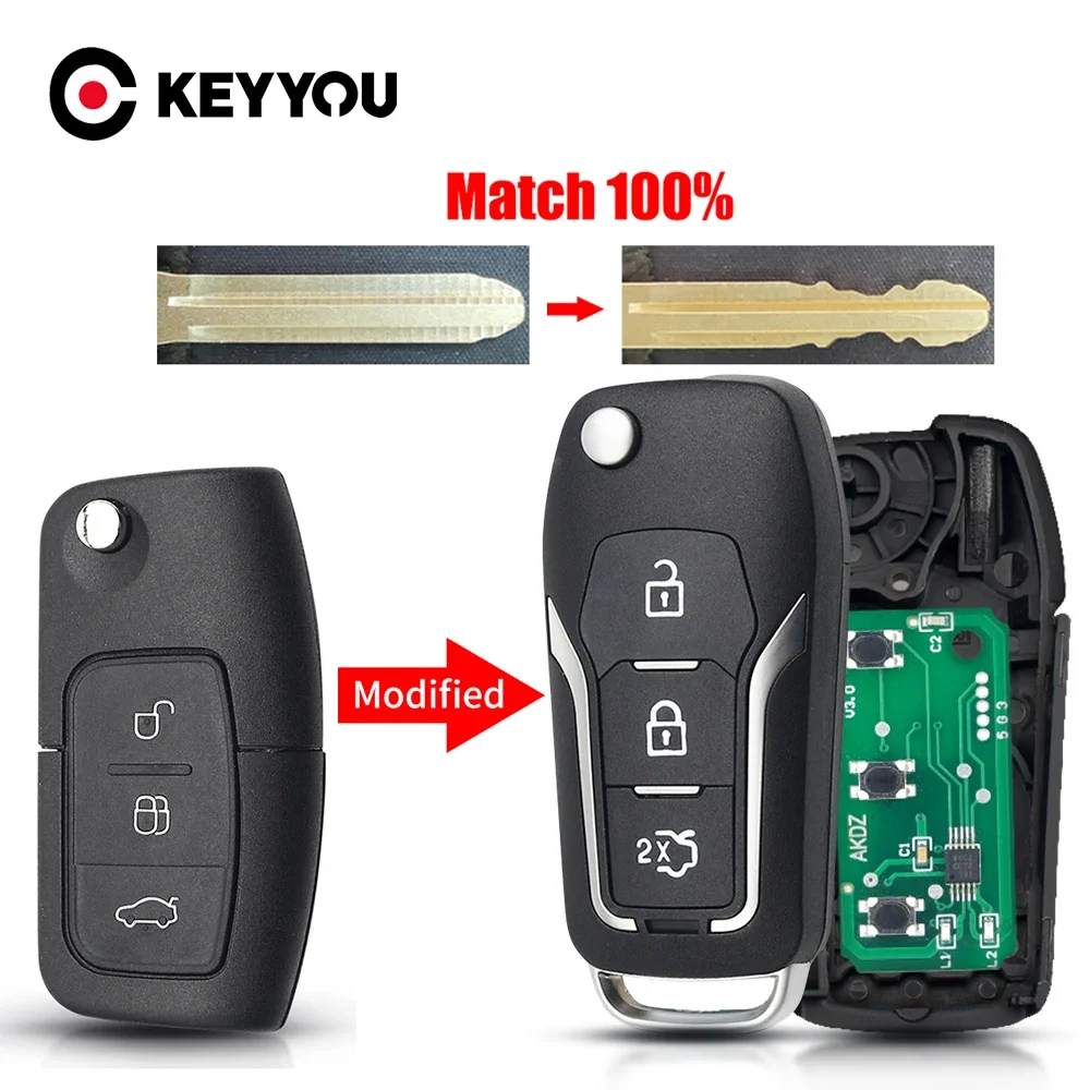KEYYOU With Cutting Service 433MHz Car Remote Key For Ford Fusion Focus Mondeo Fiesta Galaxy HU101 Blade Vehicle Flip Keys
KEYYOU With Cutting Service 433MHz Car Remote Key For Ford Fusion Focus Mondeo Fiesta Galaxy HU101 Blade Vehicle Flip Keys