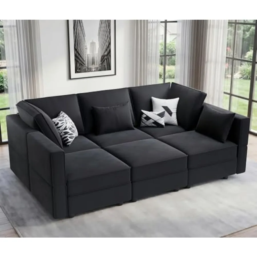 Modular Sectional Sofa with Storage, 92" Sofa Bed with 6 Seats Storage Chaises Removable Cover, Deep Seat Modular Couches Velve
Modular Sectional Sofa with Storage, 92" Sofa Bed with 6 Seats Storage Chaises Removable Cover, Deep Seat Modular Couches Velve