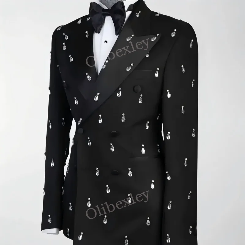 C02 Luxury Mens Suits 2 Piece Set Jewel Decoraction Double Breasted Slim Fit Jacket Pants Wedding Groom Business Dinner Prom
C02 Luxury Mens Suits 2 Piece Set Jewel Decoraction Double Breasted Slim Fit Jacket Pants Wedding Groom Business Dinner Prom