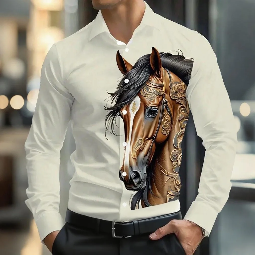 Men's Fashion Pegasus Print Long Sleeve Lapel Shirt Casual Formal Shirt Elegant Casual Clothing Large Size Fast Shipping
Men's Fashion Pegasus Print Long Sleeve Lapel Shirt Casual Formal Shirt Elegant Casual Clothing Large Size Fast Shipping