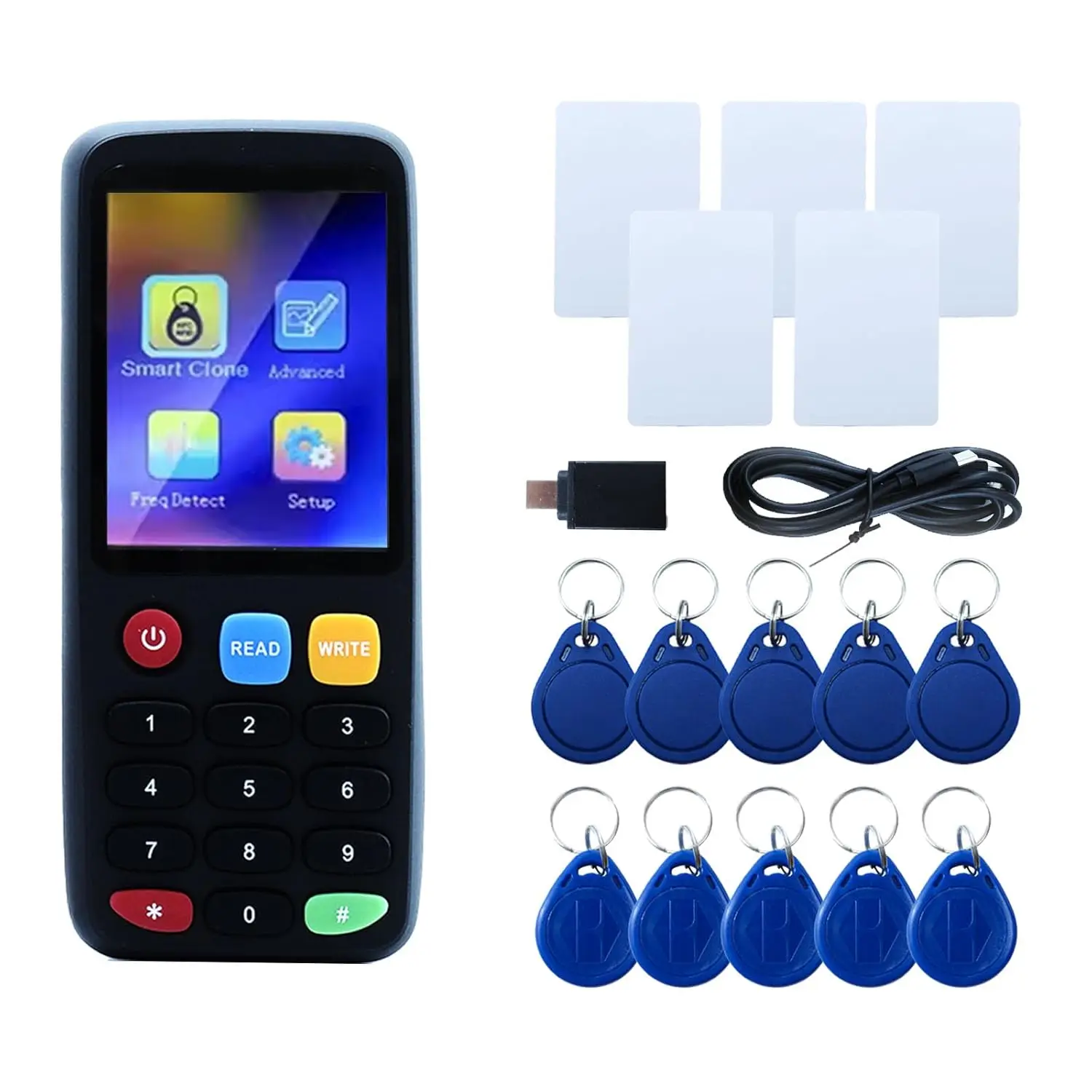 RFID Smart Card Reader X7 Copier Duplicator 13.56MHz 125KHz Label Copy UID EM4305/T5577 Token Badge Clone NFC Tag Key Write
RFID Smart Card Reader X7 Copier Duplicator 13.56MHz 125KHz Label Copy UID EM4305/T5577 Token Badge Clone NFC Tag Key Write
