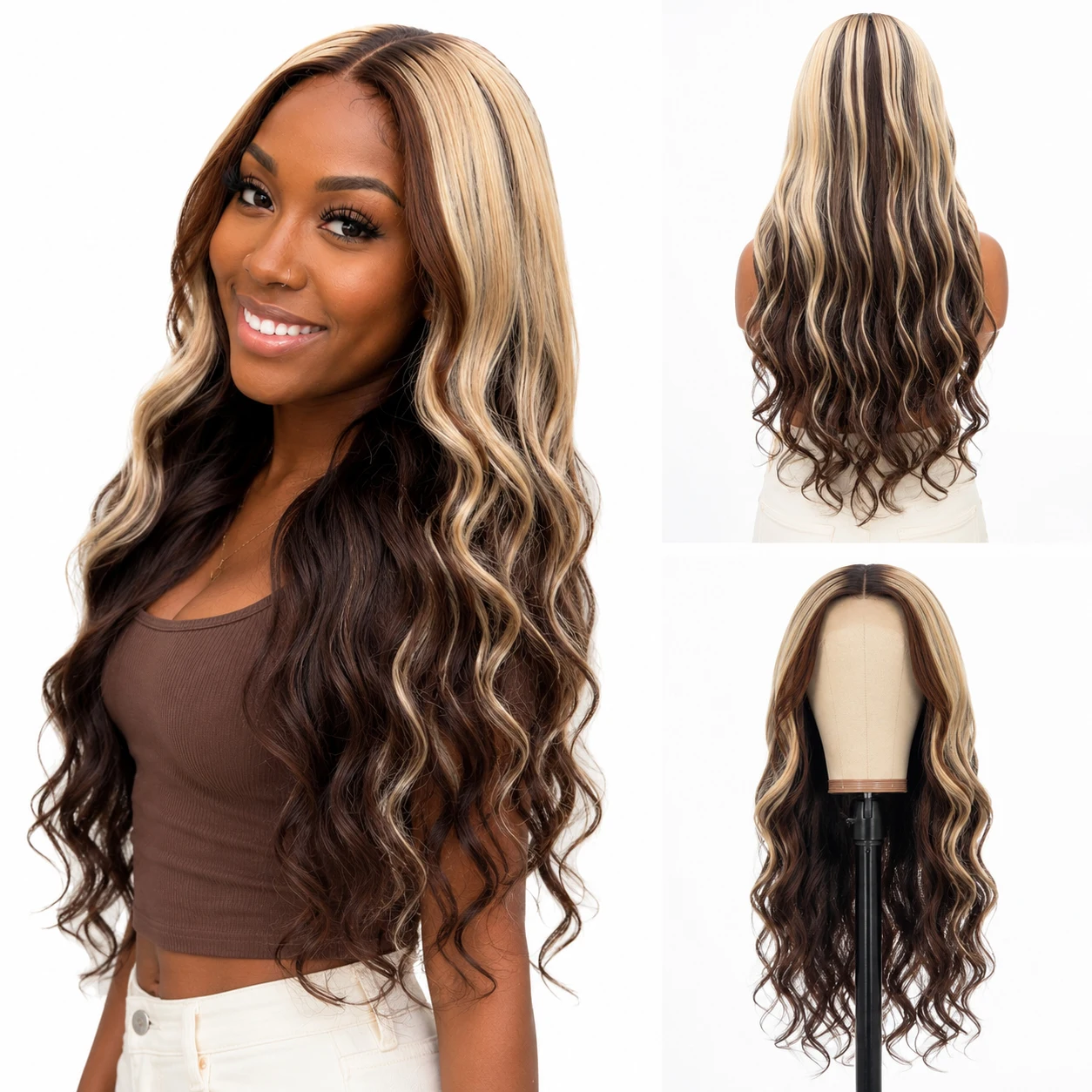 Luxury Handmade #4 613 Highlight Loose Wave 100%Human Hair Wigs 4x4 HD Lace Front Closure Pre Plucked Ombre Brown Blonde Colored
Luxury Handmade #4 613 Highlight Loose Wave 100%Human Hair Wigs 4x4 HD Lace Front Closure Pre Plucked Ombre Brown Blonde Colored