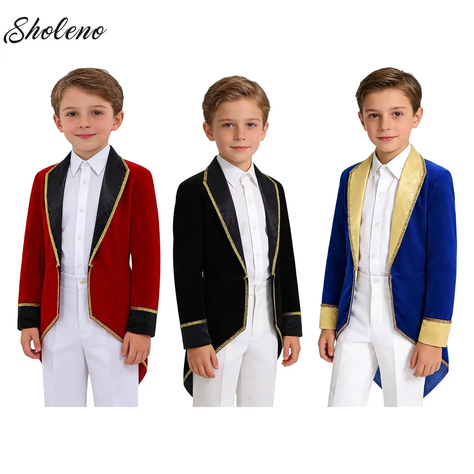 Girls Boys Tuxedo Coat Halloween Long Sleeves Lapel Collar Tailcoat Jacket for Roleplay Party Performance Ringmaster Circus
Girls Boys Tuxedo Coat Halloween Long Sleeves Lapel Collar Tailcoat Jacket for Roleplay Party Performance Ringmaster Circus