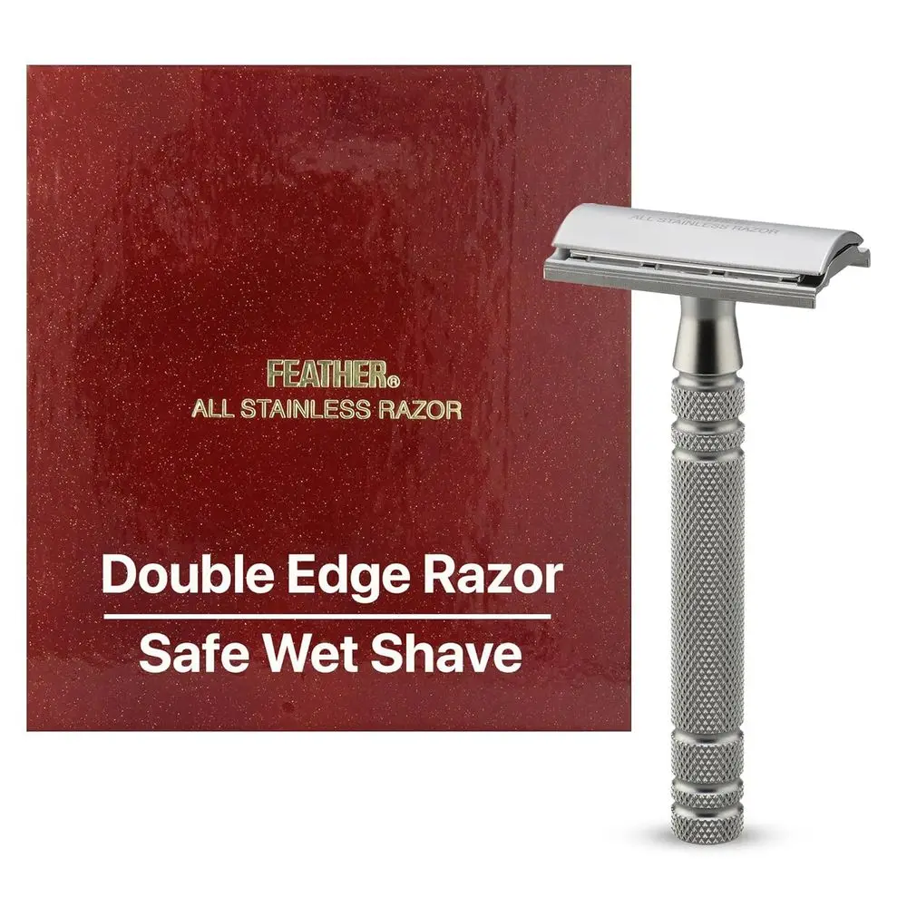 Premium Double Edge Razor with Heavyweight Handle for Close Shaves, Includes 5 Stainless Steel Blades, Crafted in Japan
Premium Double Edge Razor with Heavyweight Handle for Close Shaves, Includes 5 Stainless Steel Blades, Crafted in Japan