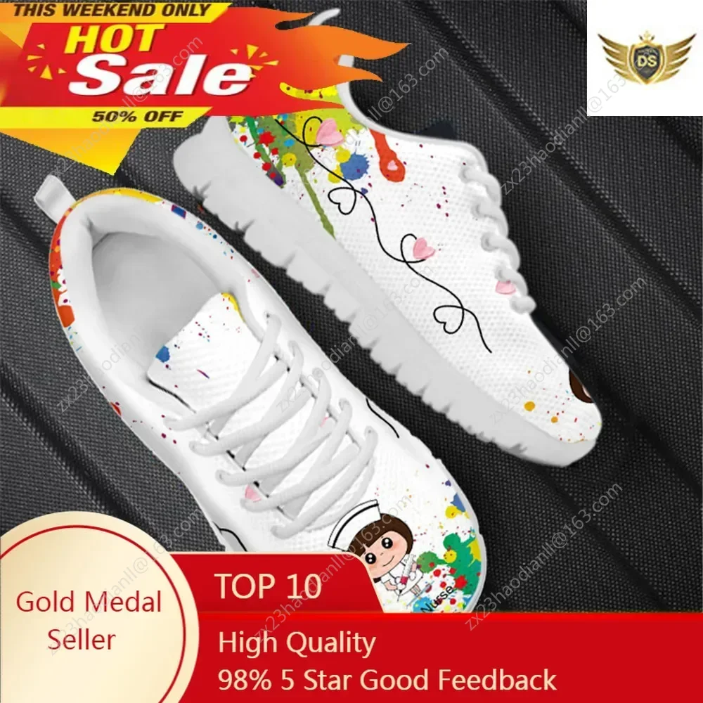 Colorful Nurse Girl Love Pattern Women Lace Up Sneaker Fashion Tie Dye Printing Flat Shoes For Ladies Zapatillas Hot
Colorful Nurse Girl Love Pattern Women Lace Up Sneaker Fashion Tie Dye Printing Flat Shoes For Ladies Zapatillas Hot