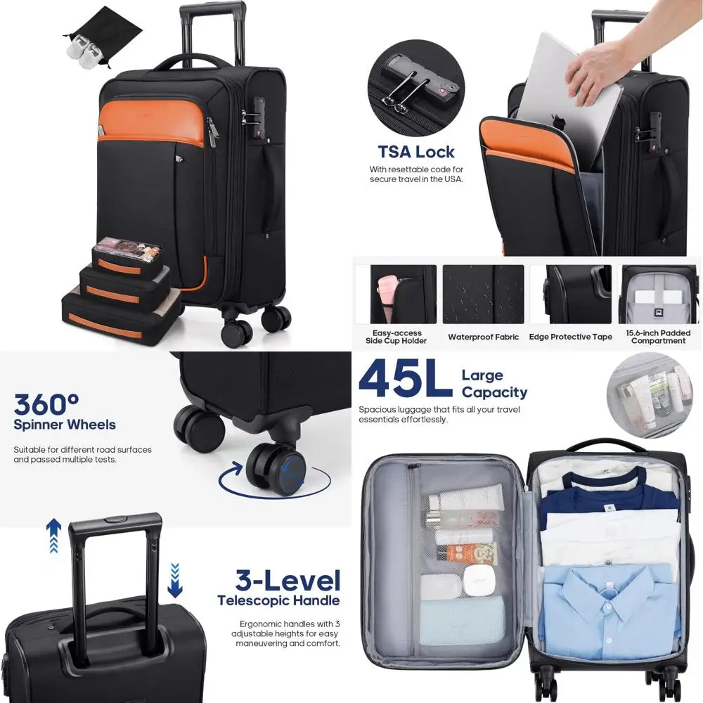 Expandable 20 Inch Carry-On Luggage with TSA Lock, Airline Approved, Wheels, and Travel Suitcase
Expandable 20 Inch Carry-On Luggage with TSA Lock, Airline Approved, Wheels, and Travel Suitcase