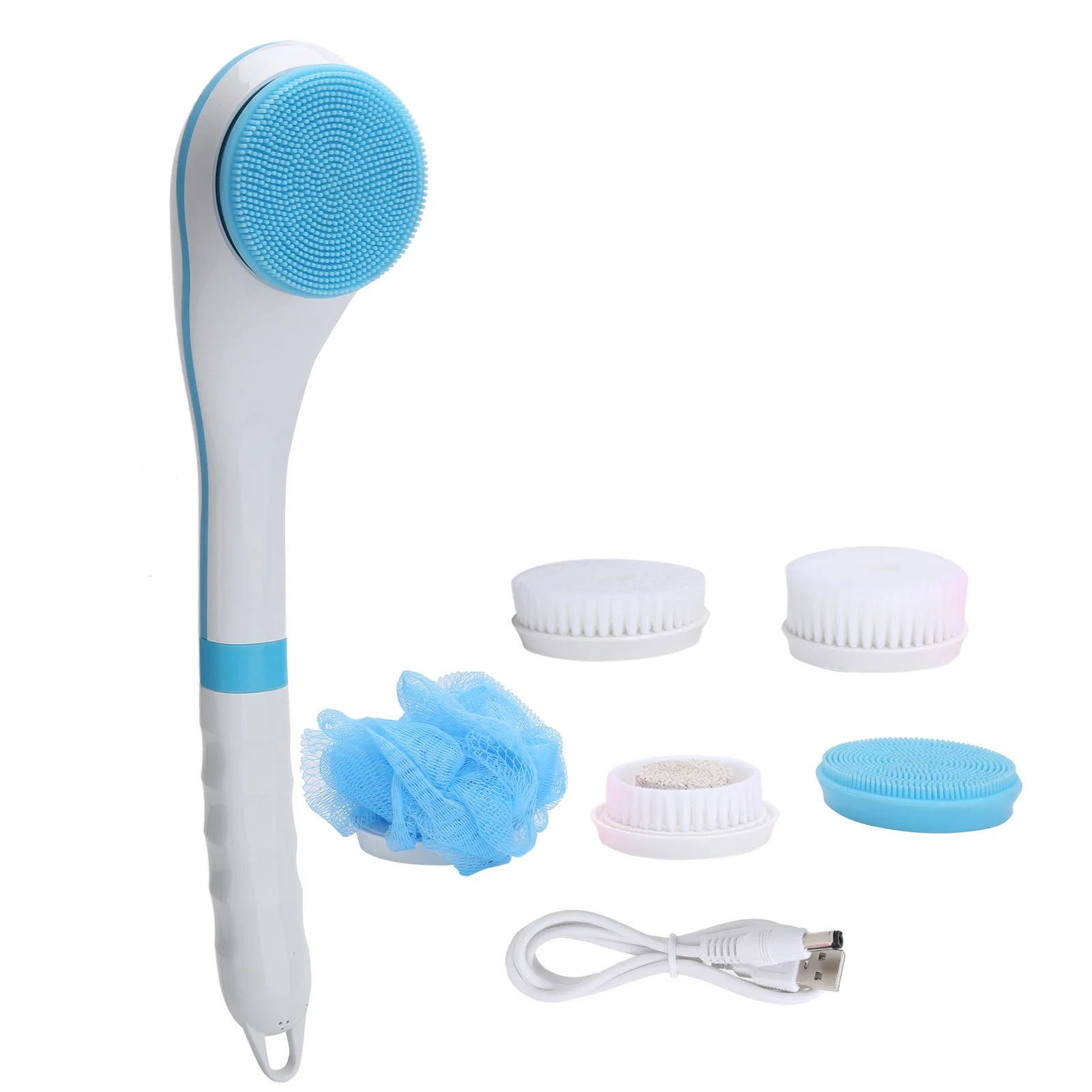 Electric Bath Brush with 5pcs Brushes Head MultiFunction Long Handle Massage 6 Gears Adjustable
Electric Bath Brush with 5pcs Brushes Head MultiFunction Long Handle Massage 6 Gears Adjustable