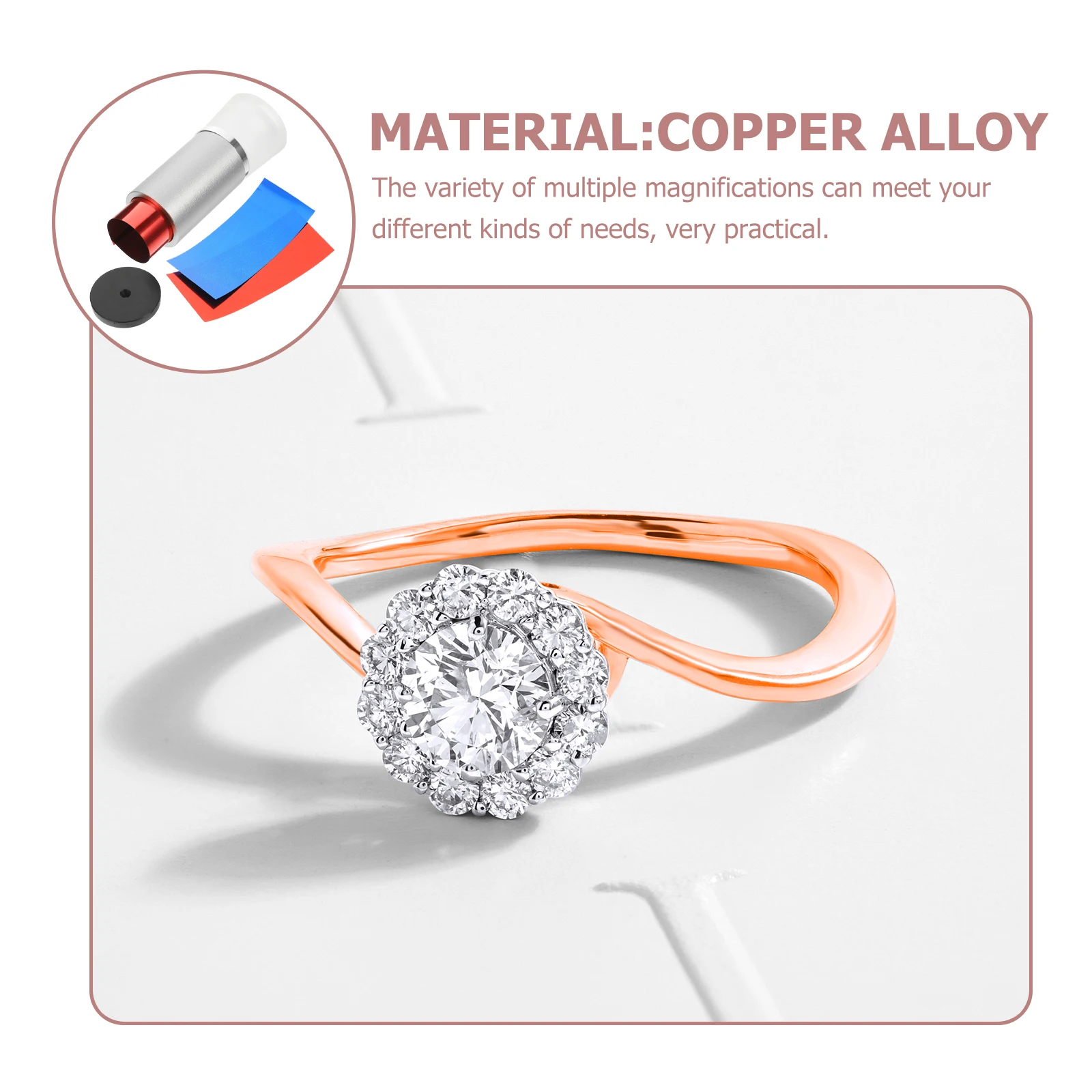 Diamond Magnifying Glass For Jewelry Identification Copper Alloy Jewelry Loupe Multi-Functional Magnifier Handcraft Tool
Diamond Magnifying Glass For Jewelry Identification Copper Alloy Jewelry Loupe Multi-Functional Magnifier Handcraft Tool