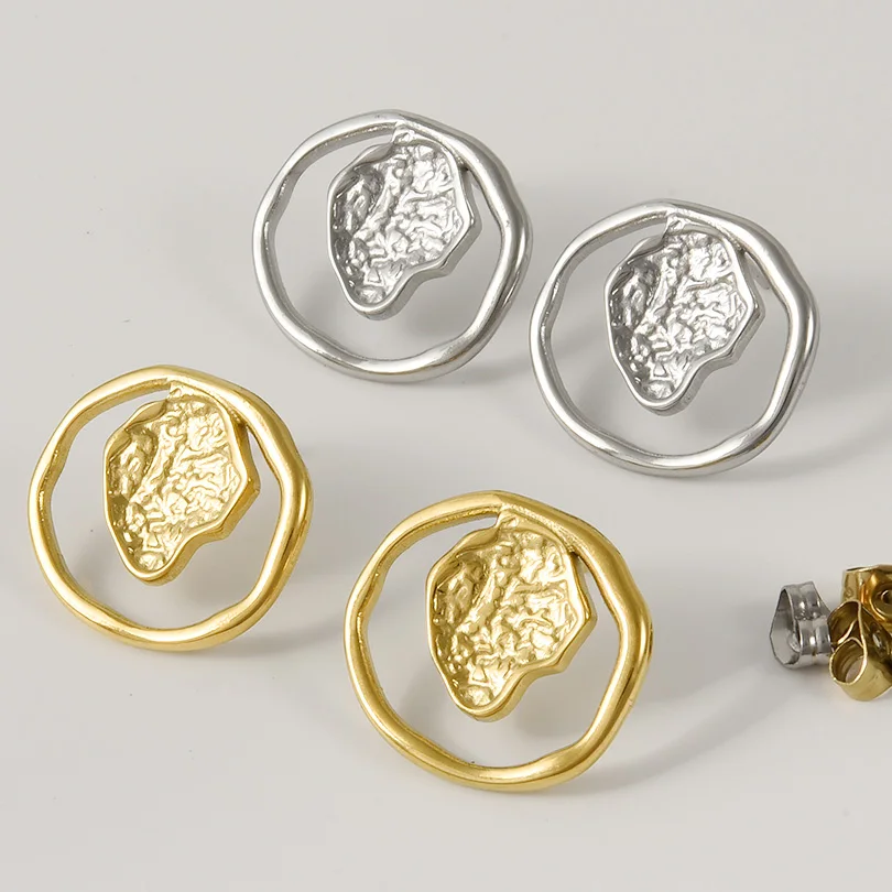 Vintage Round Hollow Concave Convex Earring Metallic Stainless Steel Irregular Fold Charm Piercing Earrings Люксовых
Vintage Round Hollow Concave Convex Earring Metallic Stainless Steel Irregular Fold Charm Piercing Earrings Люксовых
