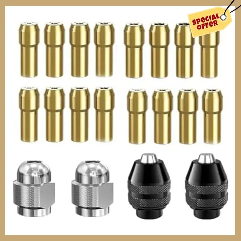 Classy-Drill Chuck Collet Set,With Quick Change Adapter And Rotary Drill Nut Tool-1/32Inch To 1/8Inch Shanksize Parts Kit
Classy-Drill Chuck Collet Set,With Quick Change Adapter And Rotary Drill Nut Tool-1/32Inch To 1/8Inch Shanksize Parts Kit
