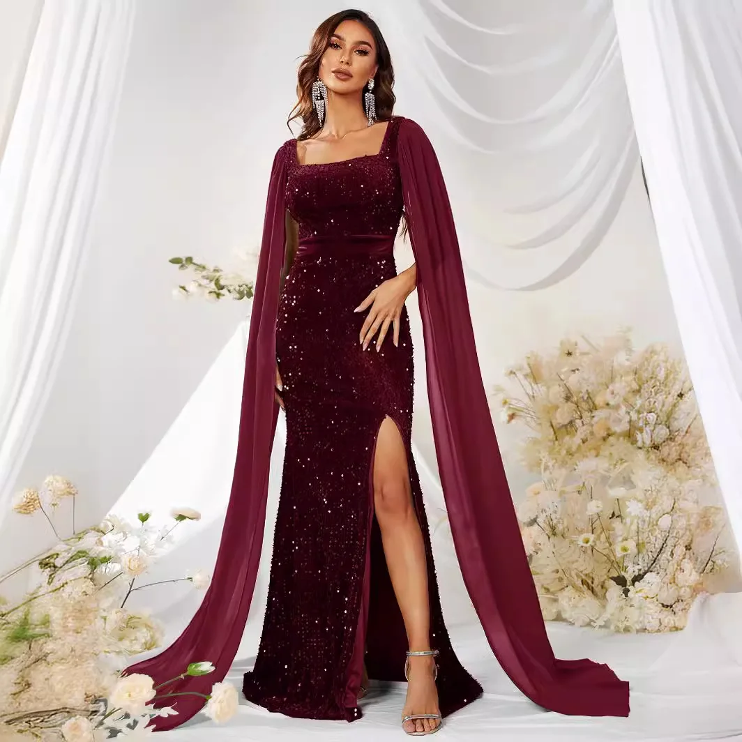 Elegant Mermaid Wedding Guest Dress Long Sleeve Sequin Square Neck Sweep Train Luxury Formal Evening Dress 2025 Free Customized
Elegant Mermaid Wedding Guest Dress Long Sleeve Sequin Square Neck Sweep Train Luxury Formal Evening Dress 2025 Free Customized