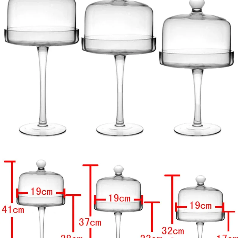 European transparent glass cake tray cake cover high foot dustproof wedding decoration dessert table home ornament
European transparent glass cake tray cake cover high foot dustproof wedding decoration dessert table home ornament