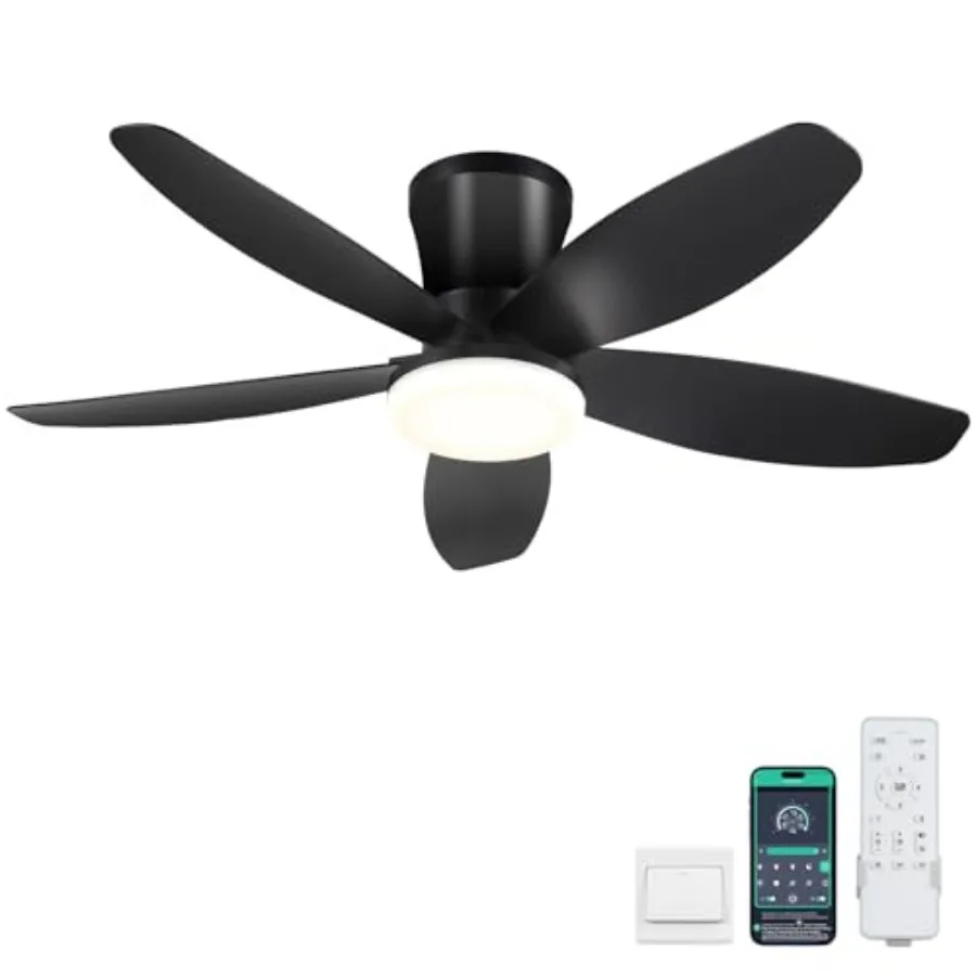 Ceiling Fans with Lights-36 Low Profile Ceiling Fan with Light and Remote/APP ControlFlush Mount DC Reversible LED Dimmable Bla
Ceiling Fans with Lights-36 Low Profile Ceiling Fan with Light and Remote/APP ControlFlush Mount DC Reversible LED Dimmable Bla