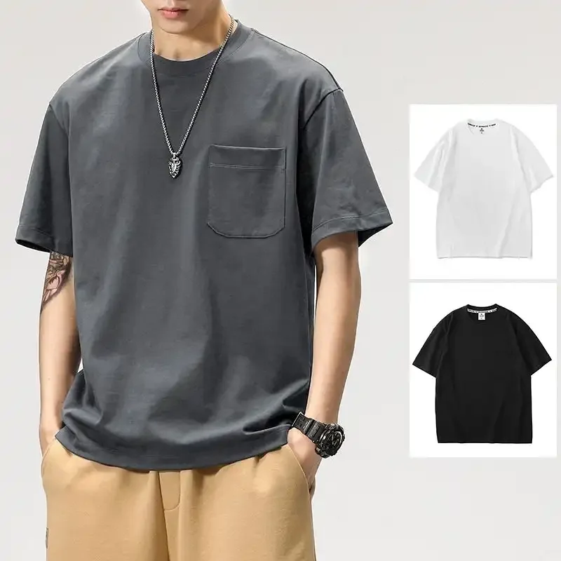 Simple Solid Color Round Neck Short Sleeve T-Shirt For Men Casual Daily Wear Soft Comfortable Design With Front Pocket
Simple Solid Color Round Neck Short Sleeve T-Shirt For Men Casual Daily Wear Soft Comfortable Design With Front Pocket
