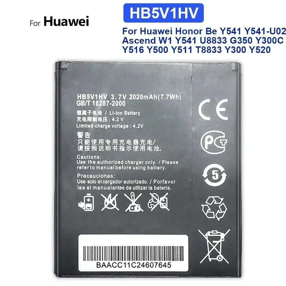 Аккумулятор HB5V1HV HB5V1 2020 мАч для Huawei Honor Bee Y541 Y5C Y541 Y300 Y300C Y541 Y500 Y511 T8833 U8833 W1-C00 T8833 U8833 G350
Аккумулятор HB5V1HV HB5V1 2020 мАч для Huawei Honor Bee Y541 Y5C Y541 Y300 Y300C Y541 Y500 Y511 T8833 U8833 W1-C00 T8833 U8833 G350
