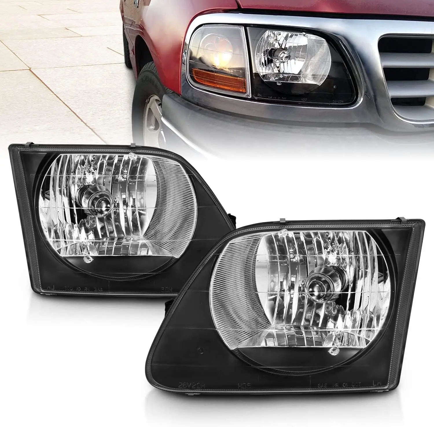 Черные сменные фары дальнего/ближнего света G2 для Ford F-150 1997-2003 годов — со стороны пассажира и водителя
Черные сменные фары дальнего/ближнего света G2 для Ford F-150 1997-2003 годов — со стороны пассажира и водителя