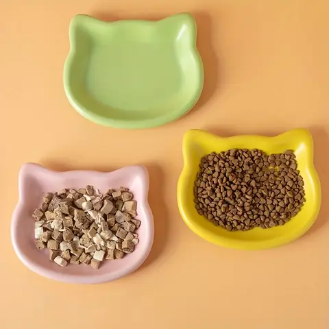 4 Renkli Evcil Hayvan Mama Kabı, Kedi Maması Tabağı, Cüce Kediler İçin Konserve Atıştırmalık Dondurulmuş Yemek Tabağı, Premium Siyah Burun Önleyici Evcil Hayvan Kabı, Ev Kullanımı İçin Evcil Hayvan Kabı.